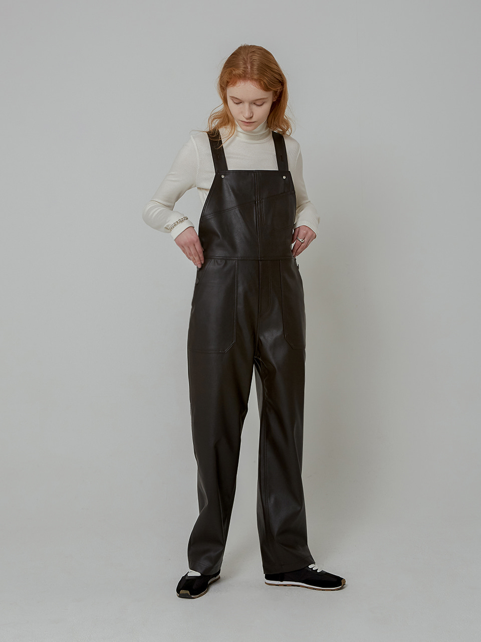 LEATHER OVERALL_BROWN